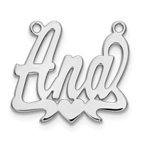 14K White Gold Polished Heat Name Plate view 2