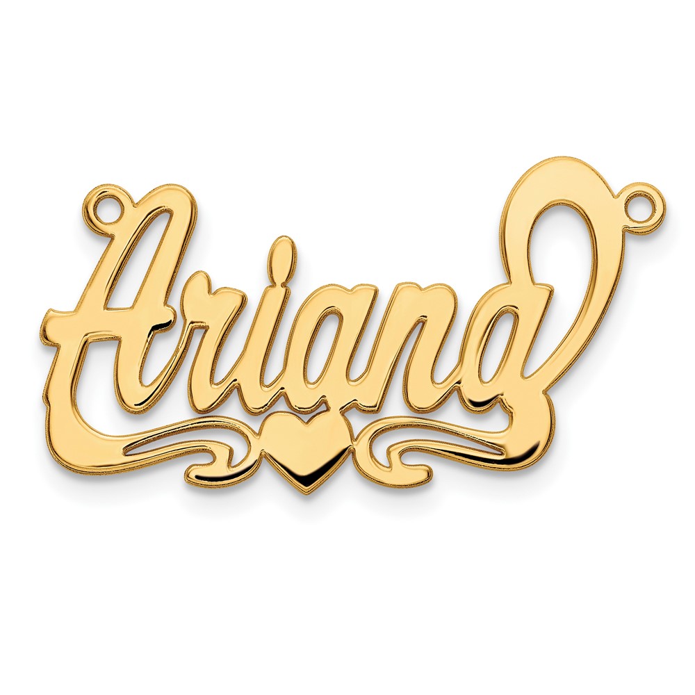 Sterling Silver/Gold-plated Polished Heart Name Plate