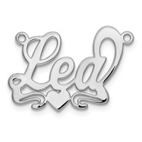 10K White Gold Polished Heart Name Plate view 2