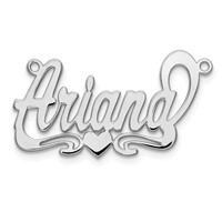 10K White Gold Polished Heart Name Plate view 4