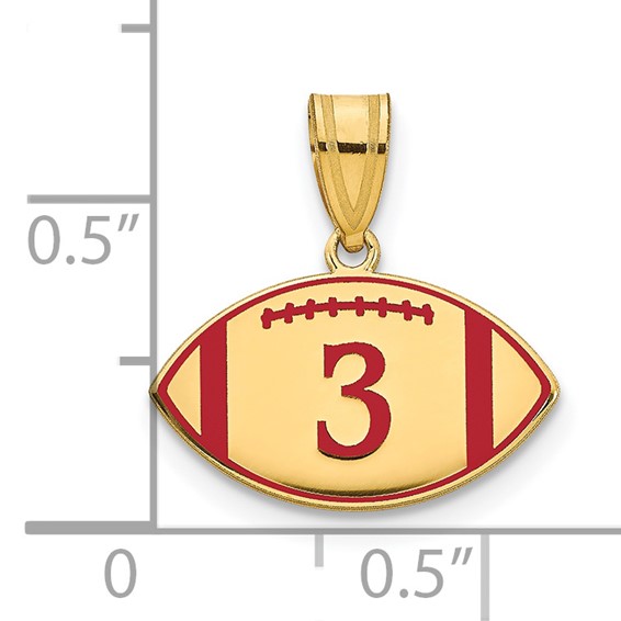 Personalized Football Enameled Pendants
