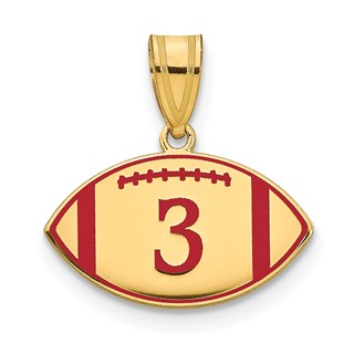 Personalized Football Enameled Pendants