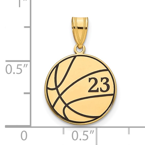 Personalized Basketball Enameled Pendants