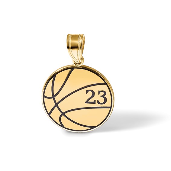 Personalized Basketball Enameled Pendants