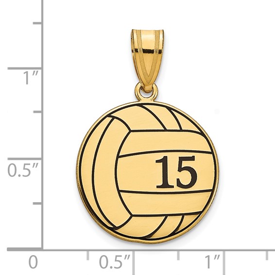 Personalized Volleyball with Enameled Pendants
