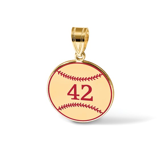 Personalized Baseball Enameled Pendants