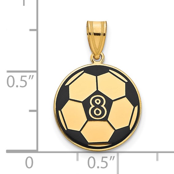 Personalized Soccer Ball Enameled Pendants