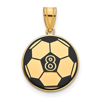Personalized Soccer Ball Enameled Pendants