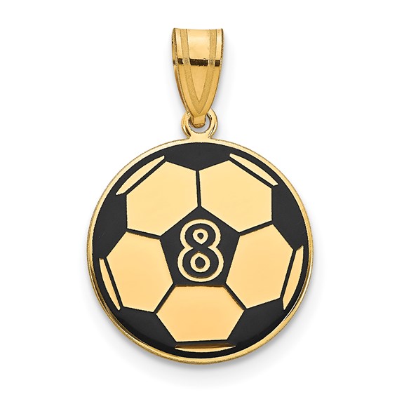 Personalized Soccer Ball Enameled Pendants