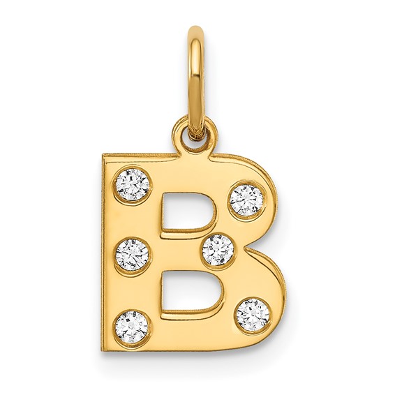 Initial with Diamonds Charm