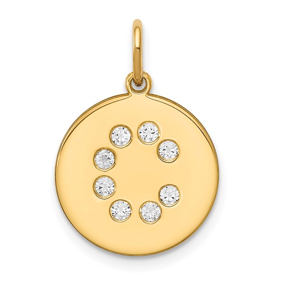 Initial Disc with Diamonds Charm