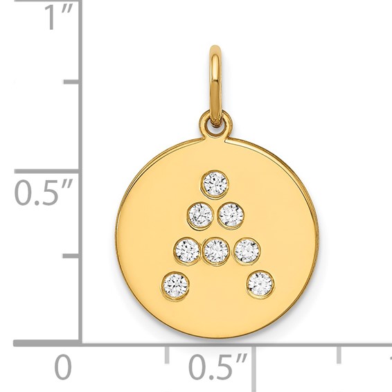 Initial Disc with Diamonds Charm
