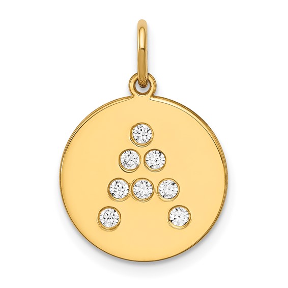 Initial Disc with Diamonds Charm