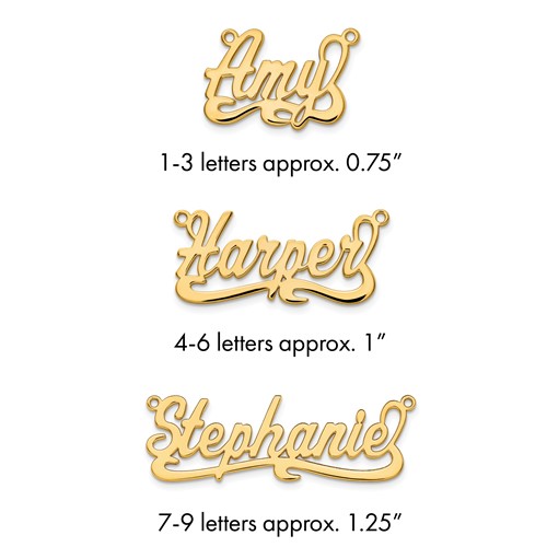 14K Yellow Gold Polished Name Plate