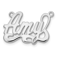 14K White Gold Polished Name Plate view 2