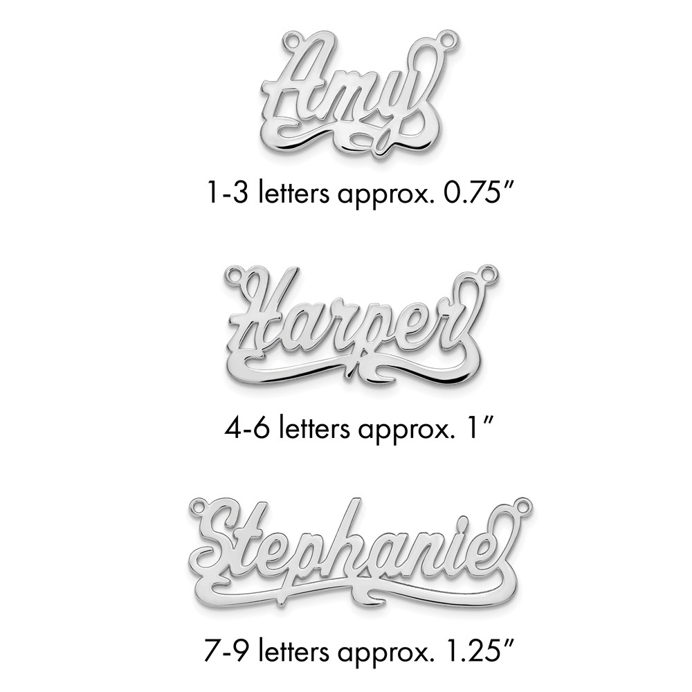 14K White Gold Polished Name Plate