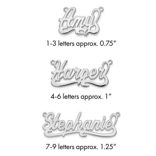 10K White Gold Polished Name Plate