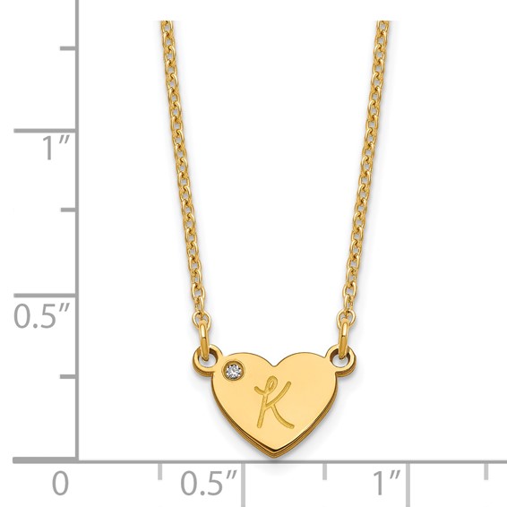 Initial Heart with Diamond Necklace