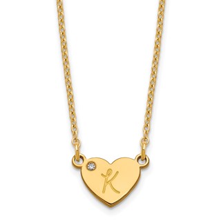 Initial Heart with Diamond Necklace