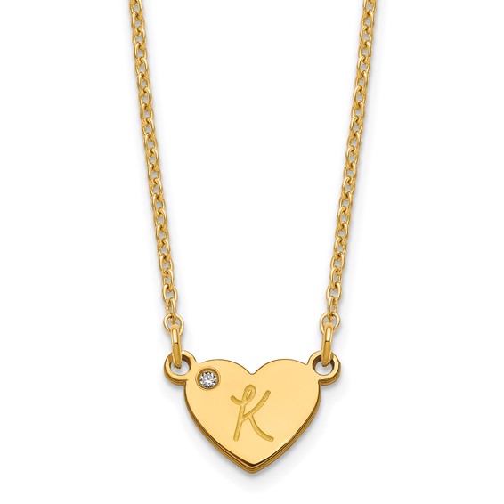 Initial Heart with Diamond Necklace