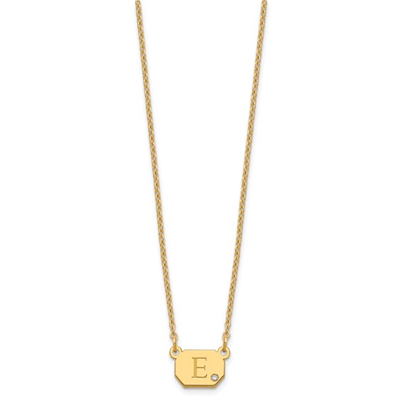 Initial Octagon with Diamond Necklace