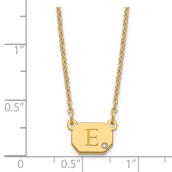 Initial Octagon with Diamond Necklace