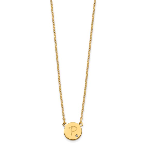 Initial Circle with Diamond Necklace