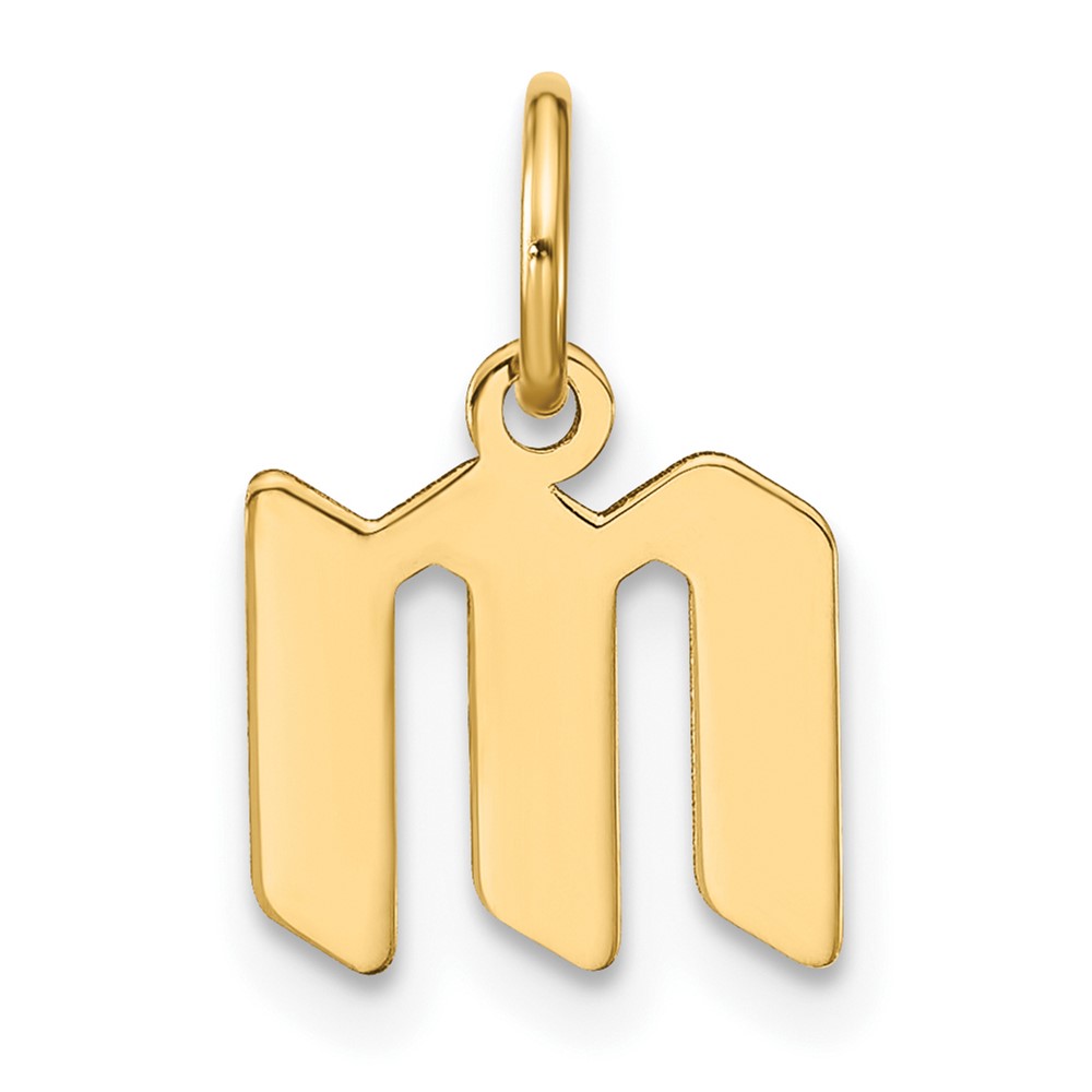 14ky Lowercase Letter M Initial Pendant