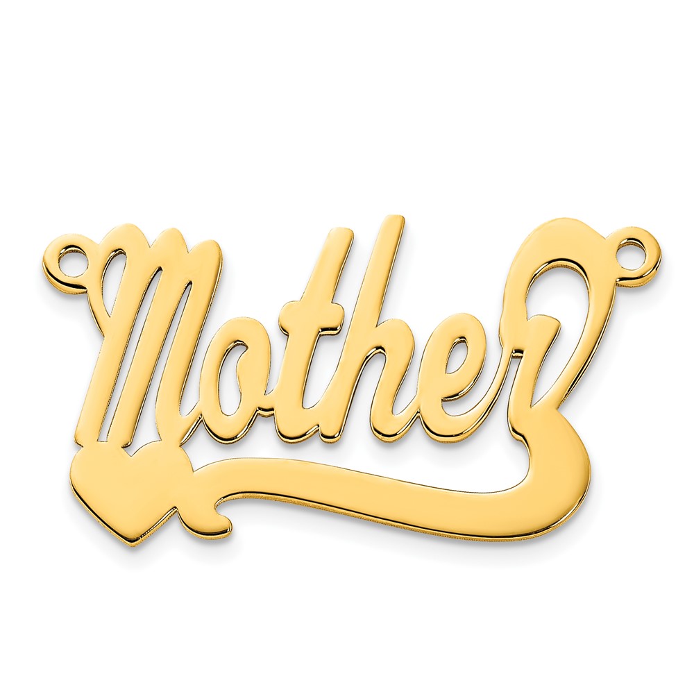 Sterling Silver/Gold-plated Polished Heart Name Plate