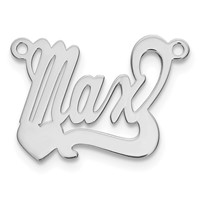 14K White Gold Polished Heart Name Plate view 2