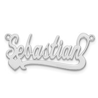14K White Gold Polished Heart Name Plate view 5