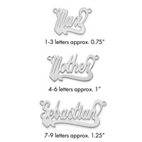 14K White Gold Polished Heart Name Plate view 1