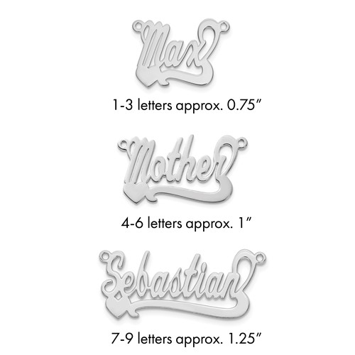 10k White Gold Polished Heart Name Plate