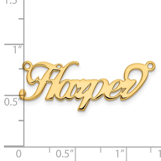 14K .027 Gauge Polished Name Plate Pendant