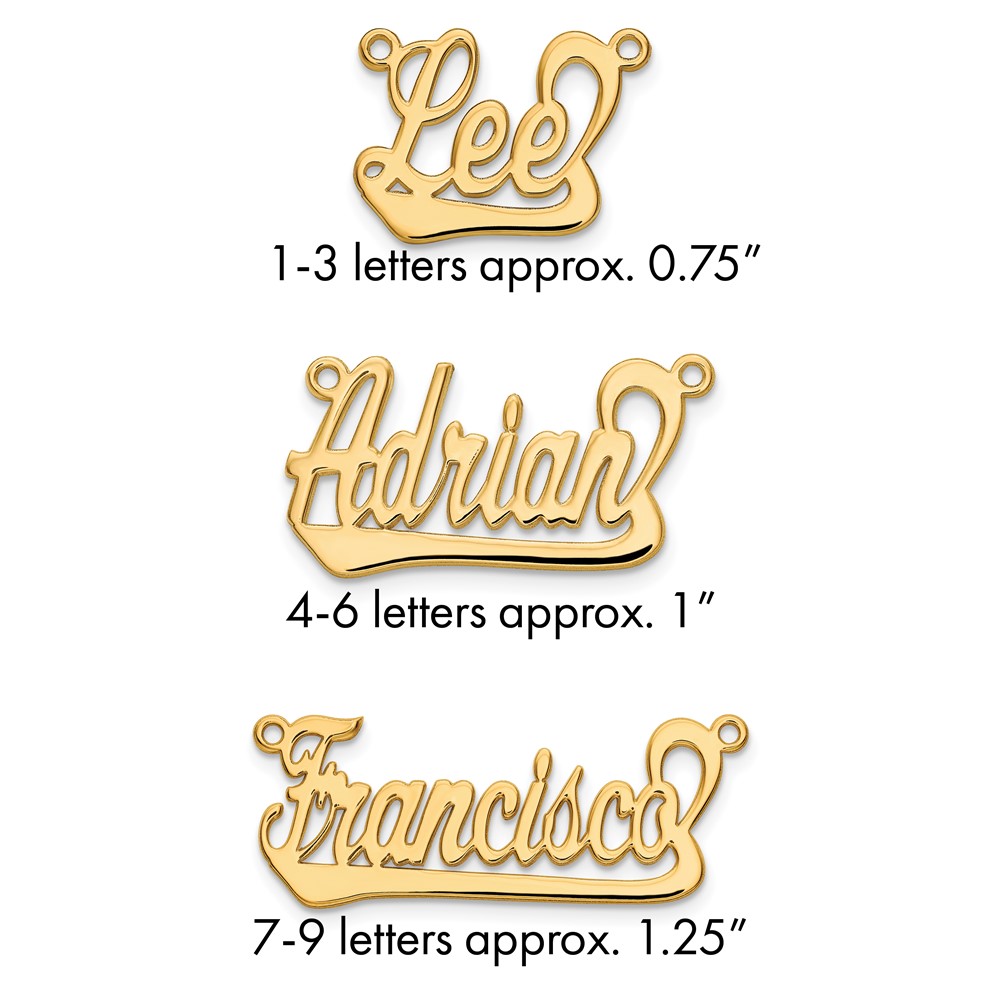 14K Yellow Gold Underlined Name Plate