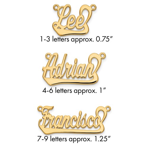 14K Yellow Gold Underlined Name Plate
