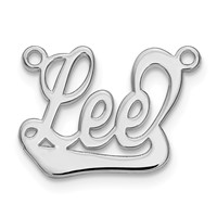 Sterling Silver Rhodium-plated Underlined Name Plate view 2