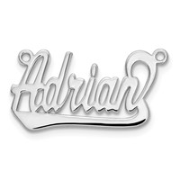 Sterling Silver Rhodium-plated Underlined Name Plate view 4