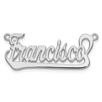 Sterling Silver Rhodium-plated Underlined Name Plate view 5