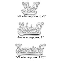 Sterling Silver Rhodium-plated Underlined Name Plate view 1