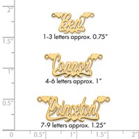 14K Yellow Gold Polished Hearts Name Plate view 5