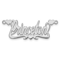 Sterling Silver Rhodium-plated Polished Hearts Name Plate view 5