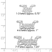 Sterling Silver Rhodium-plated Polished Hearts Name Plate view 3