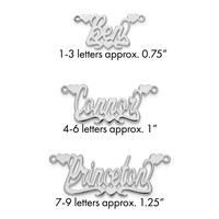 Sterling Silver Rhodium-plated Polished Hearts Name Plate view 1