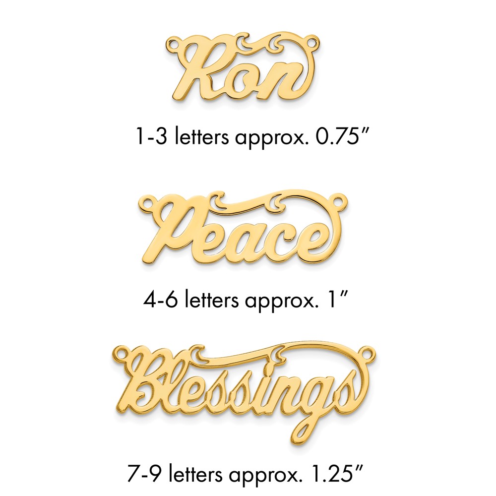 14K Yellow Gold Polished Name Plate