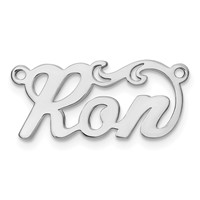 Sterling Silver Rhodium-plated Polished Name Plate view 2