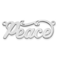 Sterling Silver Rhodium-plated Polished Name Plate view 4