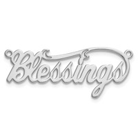 Sterling Silver Rhodium-plated Polished Name Plate view 5