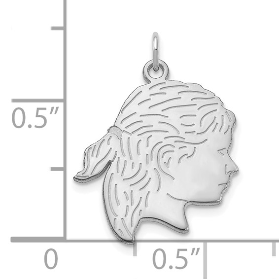 Personalized Girls Head Charms with Back Engraving