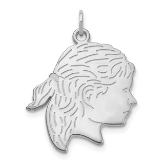 Personalized Girls Head Charms with Back Engraving